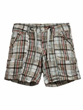 UNIONBAY Plaid Drawstring Women’s Shorts - Brown, White & Red Accents